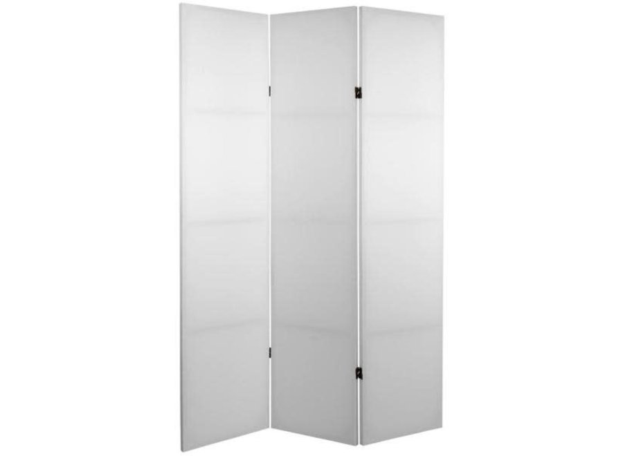 Paravento Divisori in Tela L120xA180cm 3 Pannelli Fai Da Te Bianco