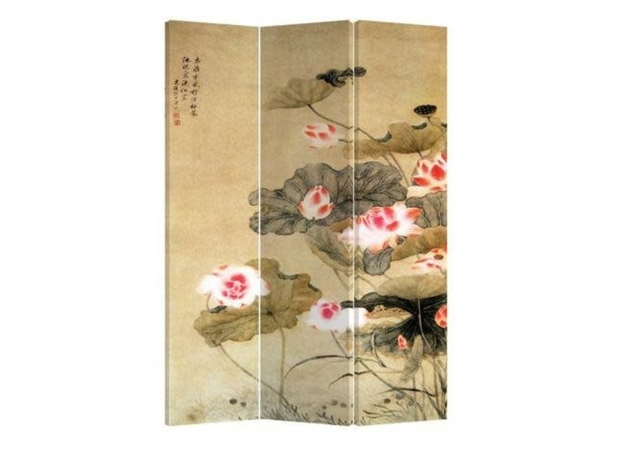 Paravent Chinois L120xH180cm Cloison Amovible Séparateur de Pièce 3 Panneaux