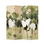 Chinese Oriental Room Divider Folding Privacy Screen 4 Panels W160xH180cm Cranes Lotus Garden