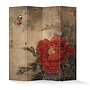 Biombo Separador de Lienzo A160xA180cm 4 Paneles peonías vintage