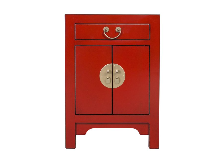 Table de Chevet Chinois Lucky Rouge  - Orientique Collection L42xP35xH60cm