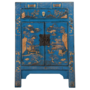 Chinesisches Schrank Blau Handgemalte Landschaft B58xT37xH85cm