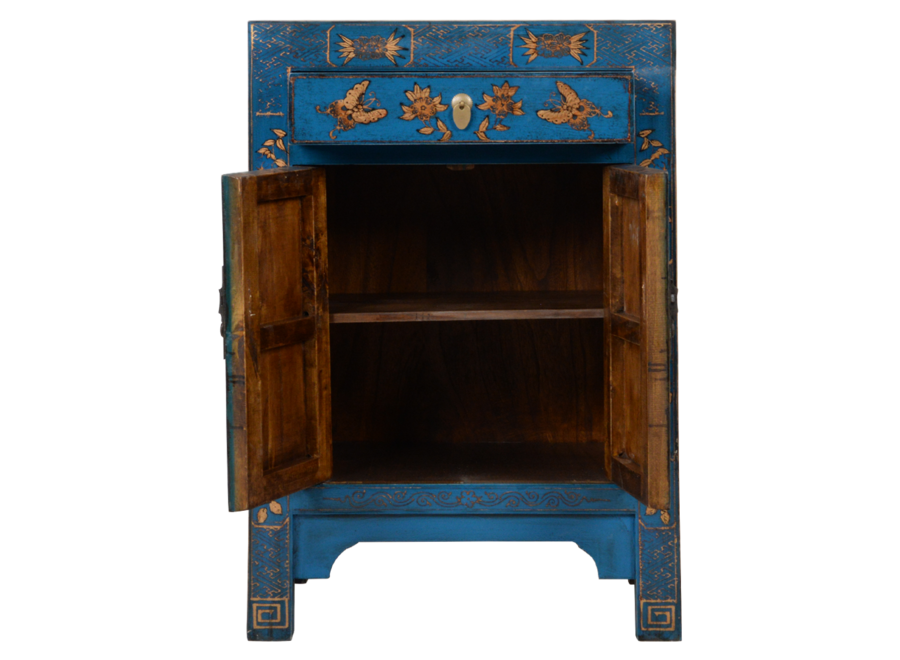 Chinese Cabinet Blue Handpainted Butterflies W58xD37xH85cm