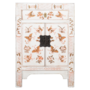 Armoire Chinoise Blanche Papillons Peint à la Main L58xP37xH85cm