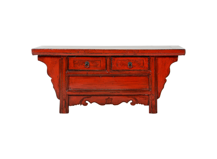 Armadietto Antico Cinese Rosso Lucido L105xP41xA45cm