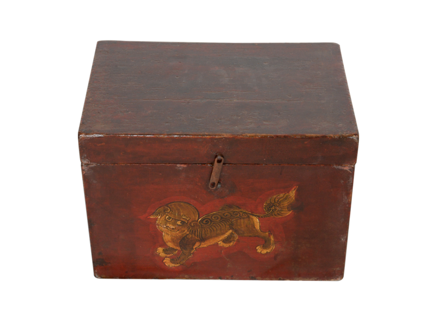 Boîte Chinoise Ancienne Peinte à la Main Mythe Chinois