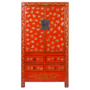 Antiker Chinesischer Hochzeitsschrank Rot Gold Handbemalt B105xT50xH188cm