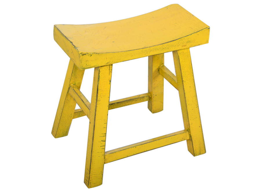 Tabouret Chinois Jaune Brillant L46xP22xH47cm