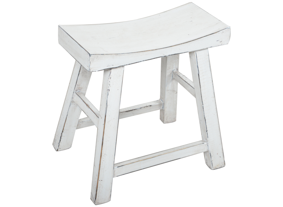 Chinese Stool White Glossy W46xD22xH47cm