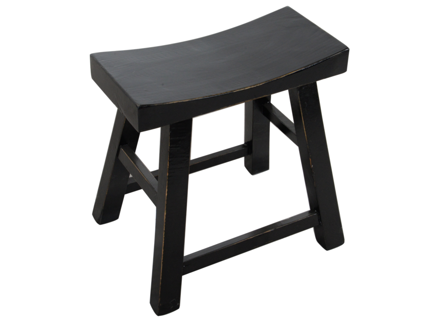Tabouret Chinois Noir Haute Brillance L46xP22xH47cm
