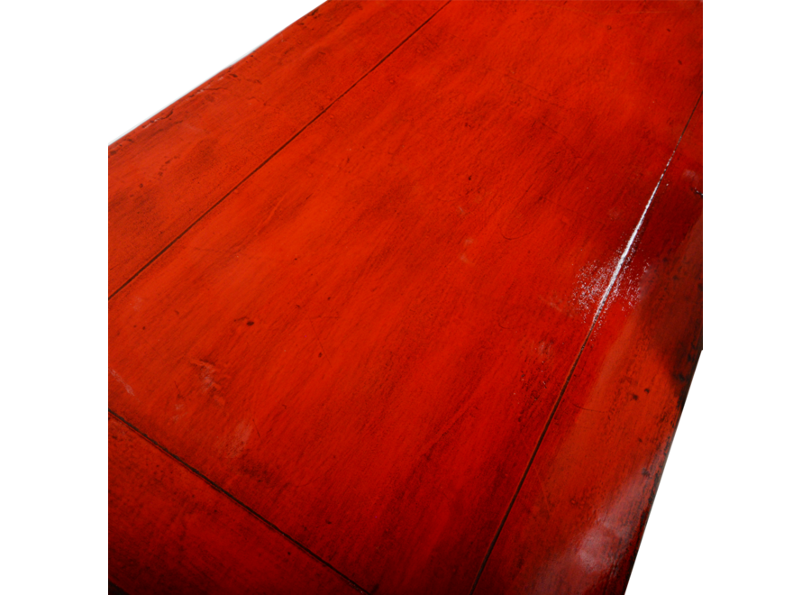 Credenza Cinese Antica Rossa Lucida L128xP40xA90cm