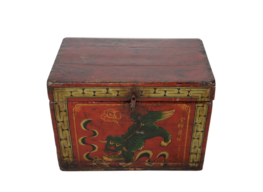 Antique Chinese Box Handpainted Chinese Myth