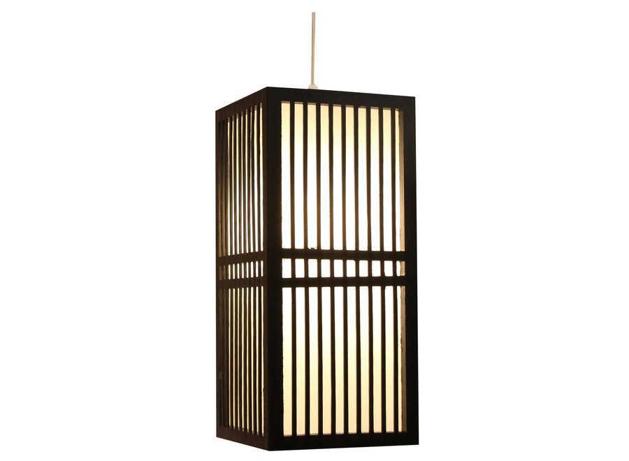 Lampe Japonaise Shoji Noir Kumamoto L17xP17xH37cm