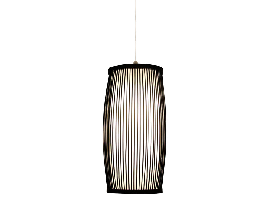 Bamboo Lampshade Pendant Light Black Handmade - Elliot D18xH33cm