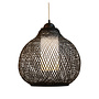 Bamboo Lampshade Pendant Light Black Handmade - Robinson D41xH35cm