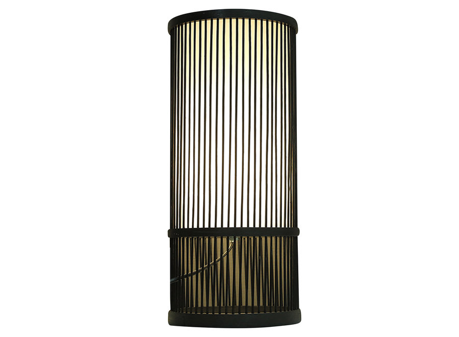 Lampe de Table en Bambou Mark Noire D18xH42cm