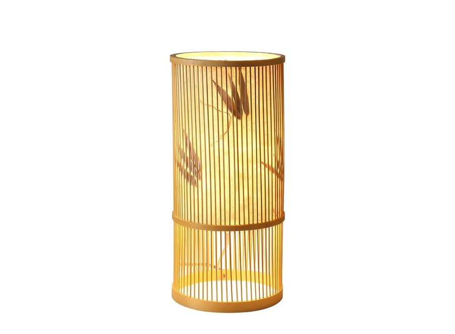 Lámpara de Mesa de Bambú Hecha a Mano - Ella D.18xA42cm