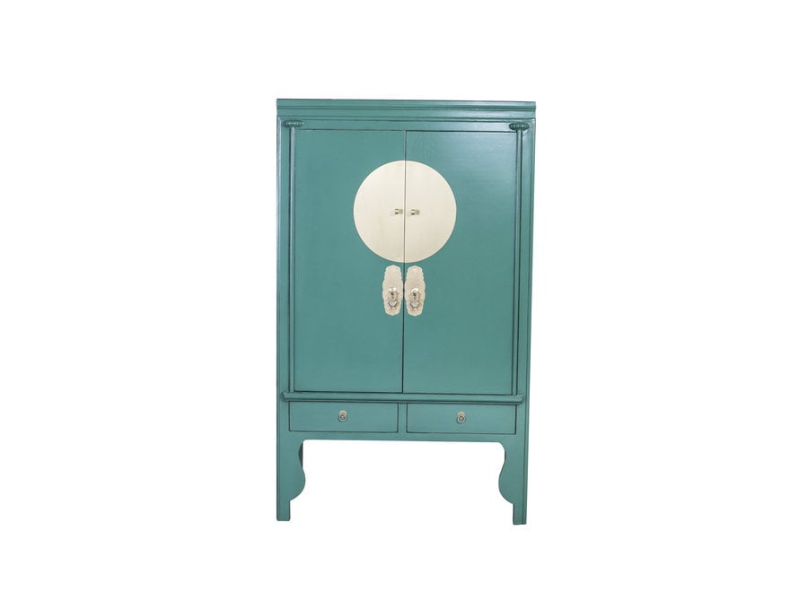 Chinese Wedding Cabinet Pine Green - Orientique Collection W100xD55xH175cm