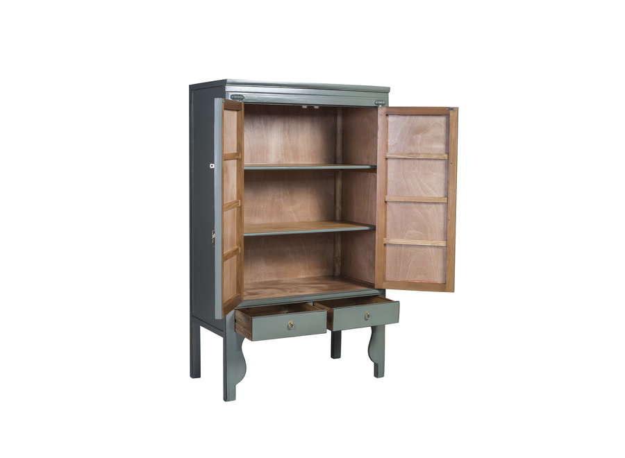 Chinesischer Hochzeitsschrank Olivgrau - Orientique Kollektion B100xT55xH175cm