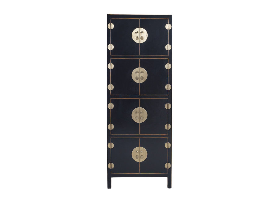 Armoire Chinoise Onyx Noire L67xP45xH180cm - Orientique Collection