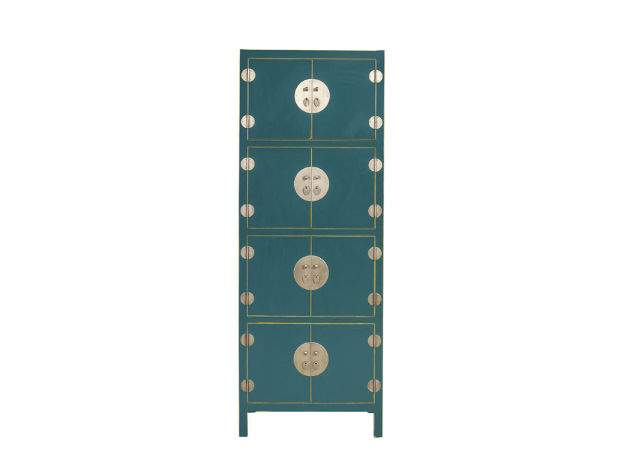 Armoire Chinoise Bleu sarcelle L67xP45xH180cm - Orientique Collection