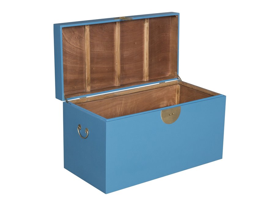 Malle Coffre de Rangement Bleu Ciel - Orientique Collection L90xP45xH50cm