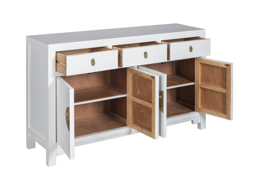 Chinesisches Sideboard Kommode Weiß - Orientique Sammlung B140xT35xH85cm