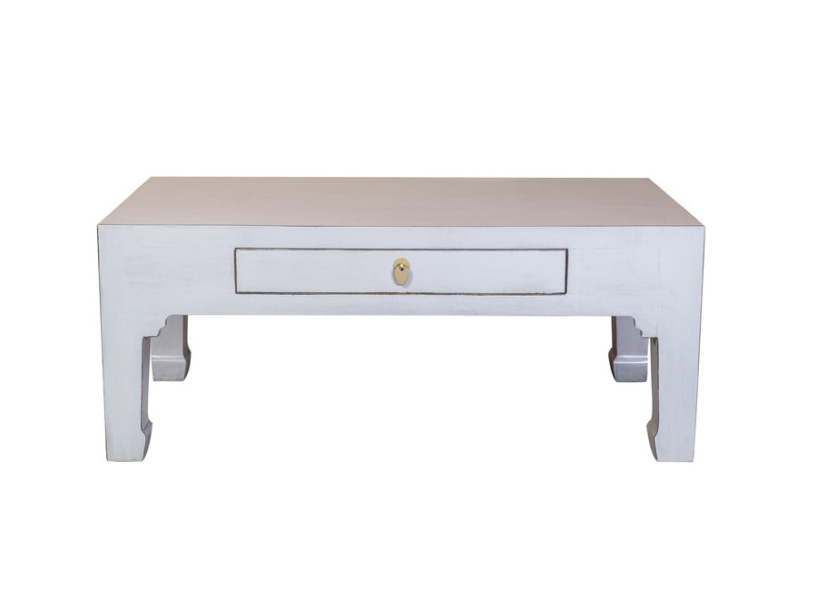 Tavolino Salotto Cinese Grigio Pastello - Orientique Collezione L110xP60xA45cm