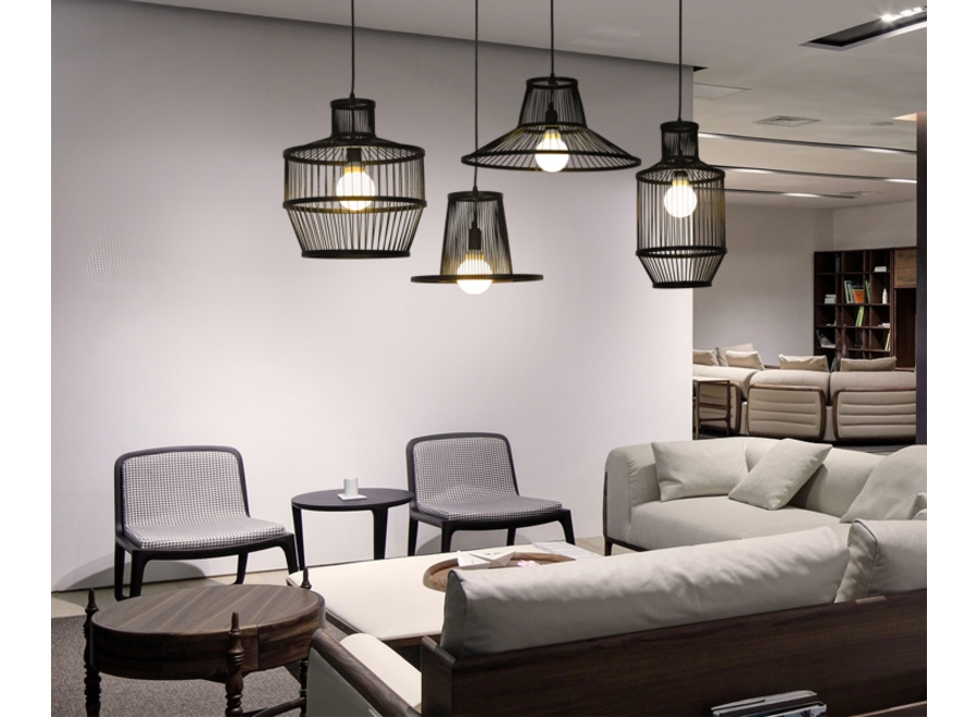 Suspension en Bambou Noir Fait Main - Miller D50xH22cm