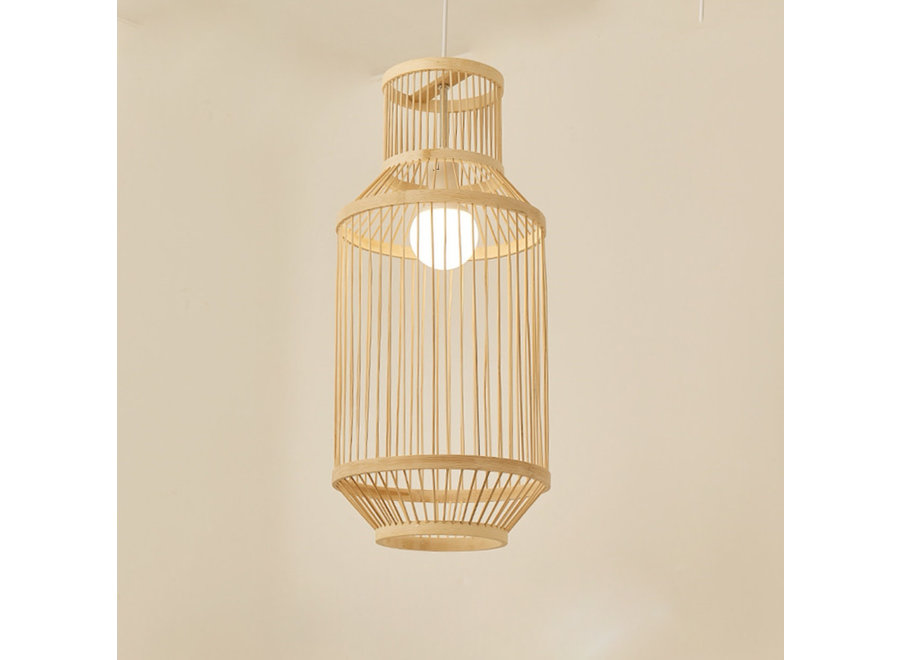 Lampe á Suspension Bambou Fait Main - Myrle D25xH47cm