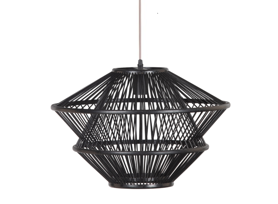 Bamboo Pendant Light Black Handmade D46xH31cm - Ocean