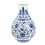 Chinesische Vase Porzellan Lotus Blau und Weiß D20xH31cm