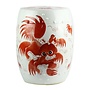 Taburete Ceramica Chino con Leones de Fu Pintado a Mano Anch.33 x Alt.45 cm