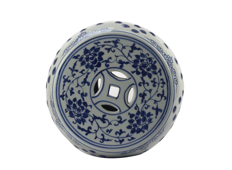 Keramik Hocker Blau Weiß Drache Porzellan B33xH45cm