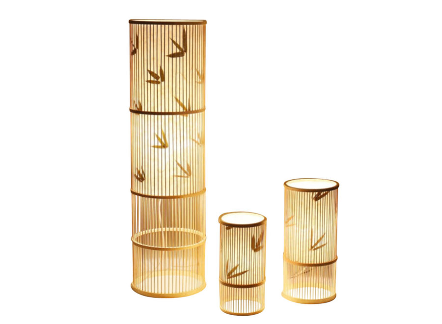 Lámpara de Pie de Bambú Hecha a Mano - Sylvie D28xH100cm