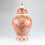 Chinesische Vase mit Deckel Porzellan Rot Handbemalter Drache D33xH61cm