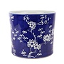 Chinese Flower Pot Blue Handpainted Blossoms D22xH20cm