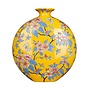 Vase Chinois Porcelaine Jaune Fleurs Peint à la Main L32xP12xH34cm