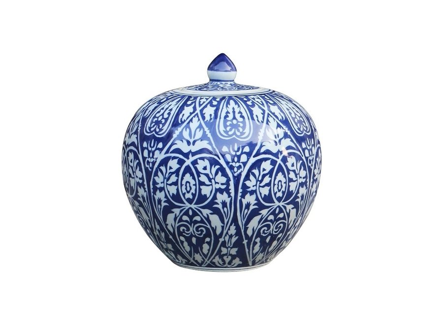 Chinese Ginger Jar Blue Porcelain D27xH30cm