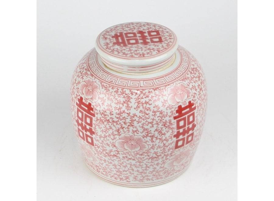 Fine Asianliving Chinese Ginger Jar Red White Double Happiness D23xH23cm