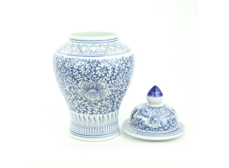 Ginger Jar Cinese Porcellana Blu Bianco Double Happiness D22xH40cm