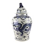 Ginger Jar Cinese Drago Blu Dipinto a Mano D34xH65cm