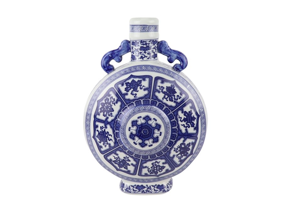 Fine Asianliving Chinese Vase Blue White Porcelain D22xH35cm