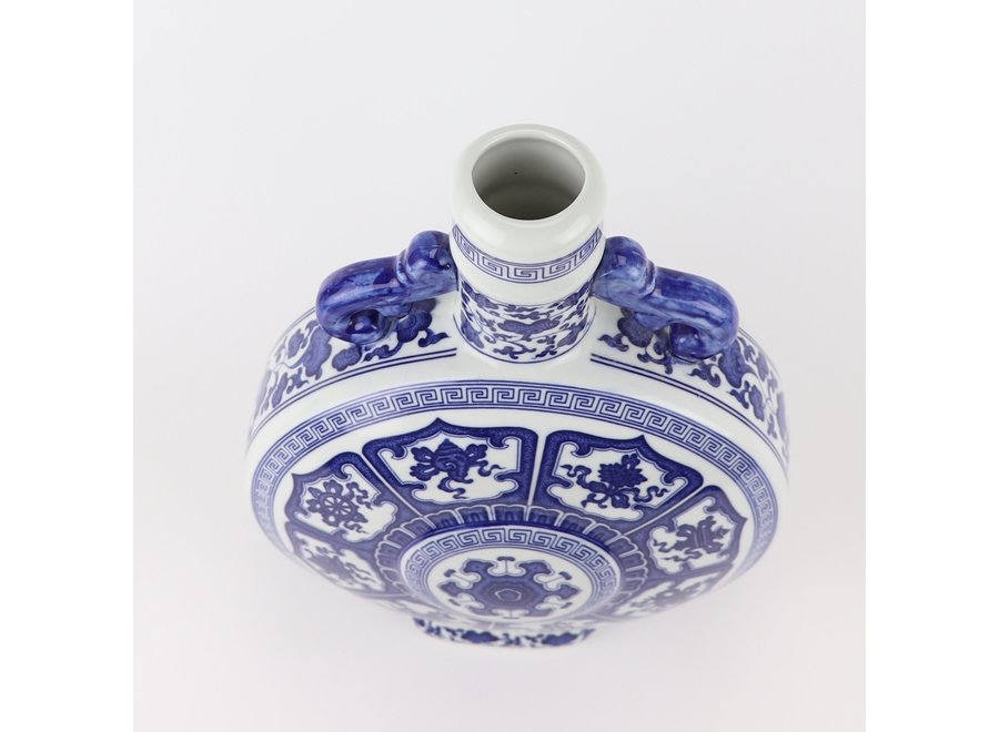 Vase Chinois Bleu Blanc Porcelaine D22xH35cm
