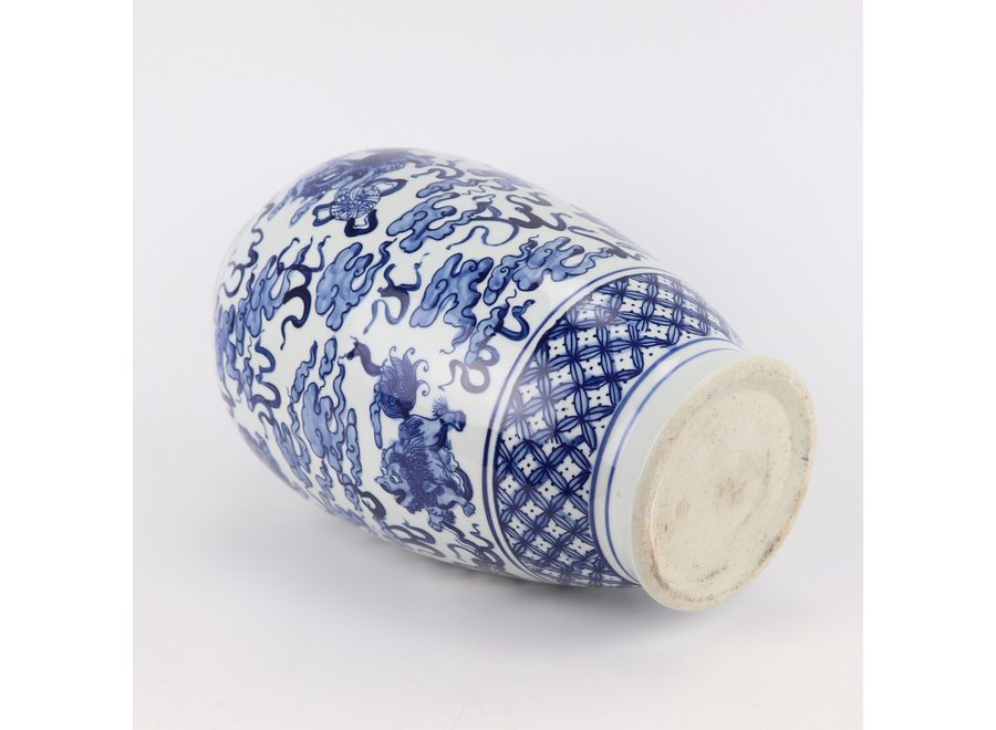 Chinese Vase Blue White Porcelain D23xH37cm