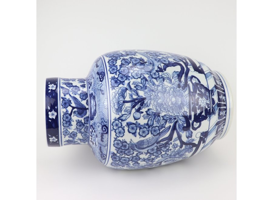 Chinese Vase Blue White Porcelain D28xH42cm