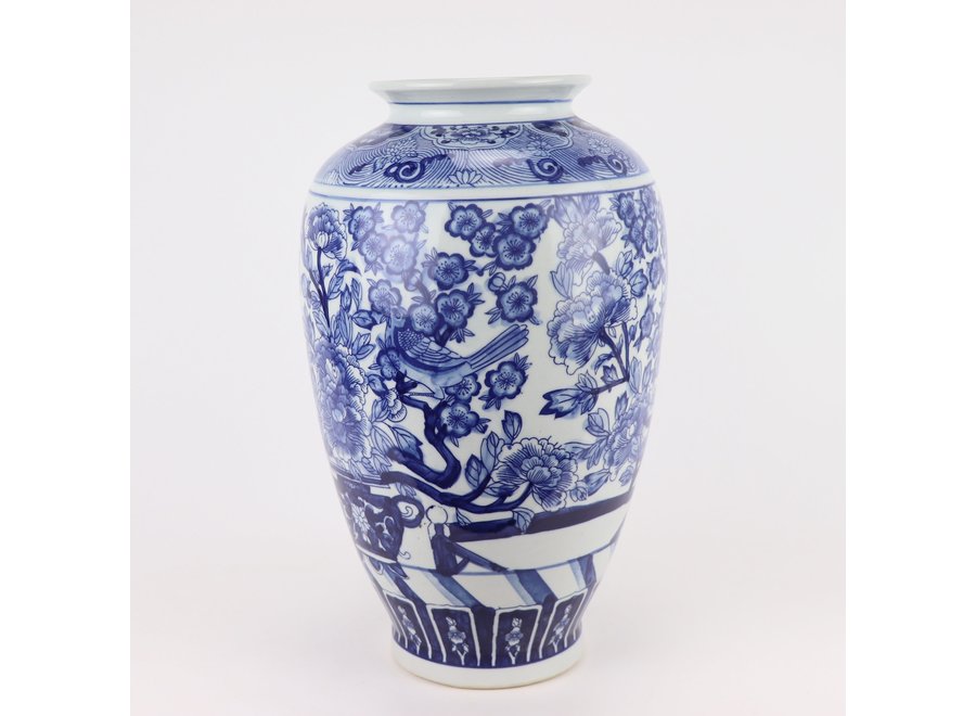 Chinese Vase Blue White Porcelain D23xH37cm