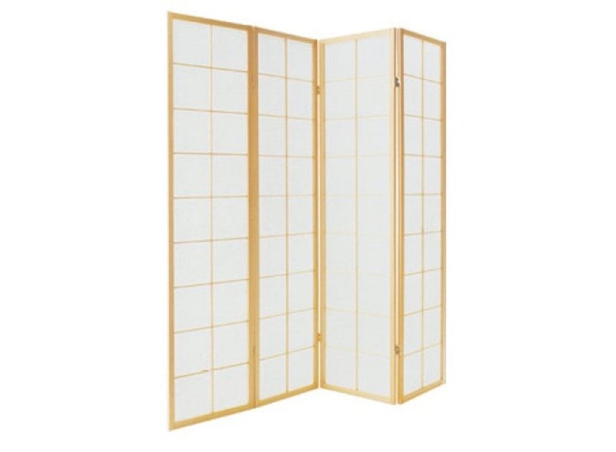 Biombo Japonés A180xA180cm 4 Paneles Shoji Papel de Arroz Natural Separador