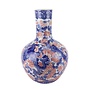 Jarrón Chino de Porcelana Dragón Azul Blanca Rojo D20xAlto40cm