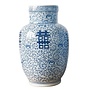 Chinese Vase Blue White Double Happiness Porcelain D28xH42cm